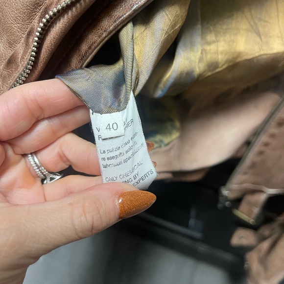 Y2K Blur Italian Leather Jacket. Silk lining. Size 40  US 2 - Picture 5 of 6